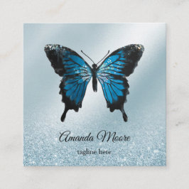 Blauschmetterling-Rettungsassistent Holograph Squa Quadratische Visitenkarte