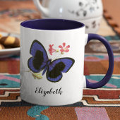 Blauschmetterling-Vintages Insekt Tasse