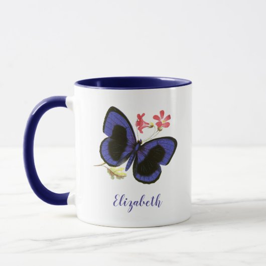Blauschmetterling-Vintages Insekt Tasse (Links)
