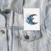 Blauschmetterlinge auf Holzhalbzeugen Button (Insitu)