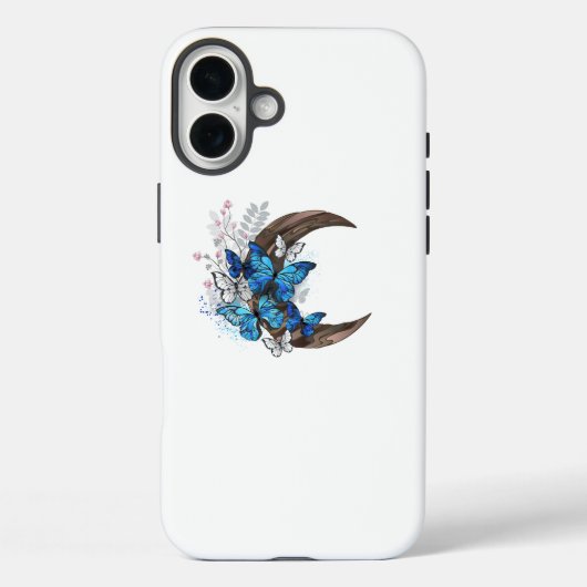 Blauschmetterlinge auf Holzhalbzeugen Case-Mate iPhone Hülle (Rückseite)