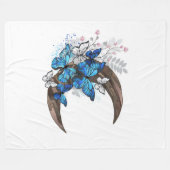 Blauschmetterlinge auf Holzhalbzeugen Fleecedecke (Vorderseite (Horizontal))