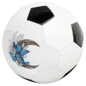 Blauschmetterlinge auf Holzhalbzeugen Fußball (Dreiviertel)