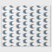 Blauschmetterlinge auf Holzhalbzeugen Geschenkpapier (Flach)