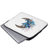 Blauschmetterlinge auf Holzhalbzeugen Laptopschutzhülle (Vorne Knopf)