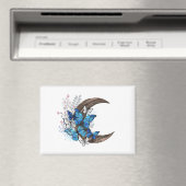 Blauschmetterlinge auf Holzhalbzeugen Magnet (In Situ (Geschirrspüler))
