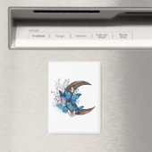 Blauschmetterlinge auf Holzhalbzeugen Magnet (In Situ (Geschirrspüler))