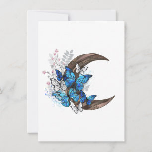 Blauschmetterlinge auf Holzhalbzeugen Mitteilungskarte