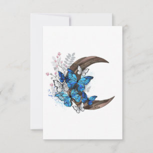 Blauschmetterlinge auf Holzhalbzeugen Save The Date
