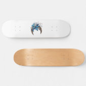 Blauschmetterlinge auf Holzhalbzeugen Skateboard (Horizontal)