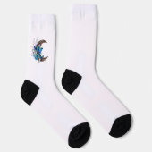 Blauschmetterlinge auf Holzhalbzeugen Socken (Rechts)