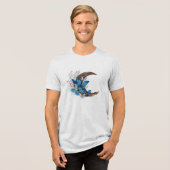 Blauschmetterlinge auf Holzhalbzeugen Tri-Blend Shirt (Vorderseite voll)