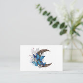 Blauschmetterlinge auf Holzhalbzeugen Visitenkarte (Stehend Vorderseite)