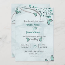 Blauschmetterlinge Blätter Blumenhochzeit