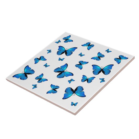 Blauschmetterlinge Fliese (Seite)