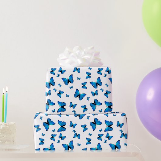 Blauschmetterlinge Geschenkpapier (Partygeschenke)