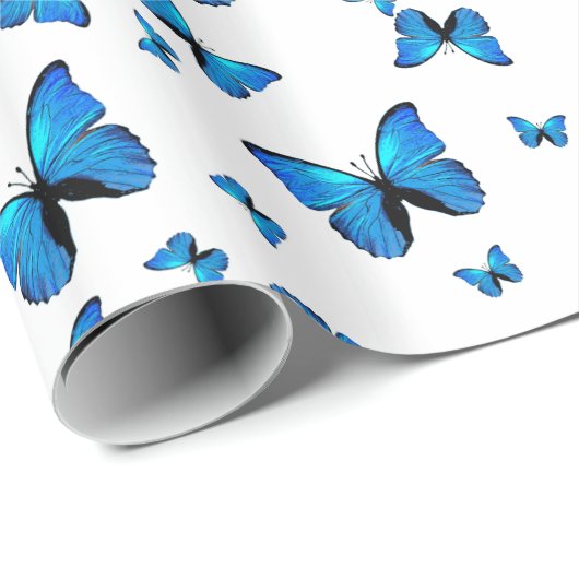 Blauschmetterlinge Geschenkpapier (Rolleneckpunkt)