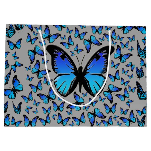 Blauschmetterlinge Große Geschenktüte (Rückseite)