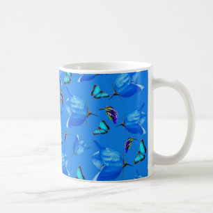 Blauschmetterlinge, Kingfisher und Glockenblume, B Kaffeetasse