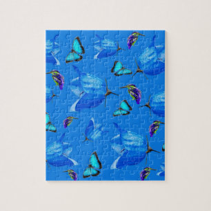 Blauschmetterlinge, Kingfisher und Glockenblume, B Puzzle