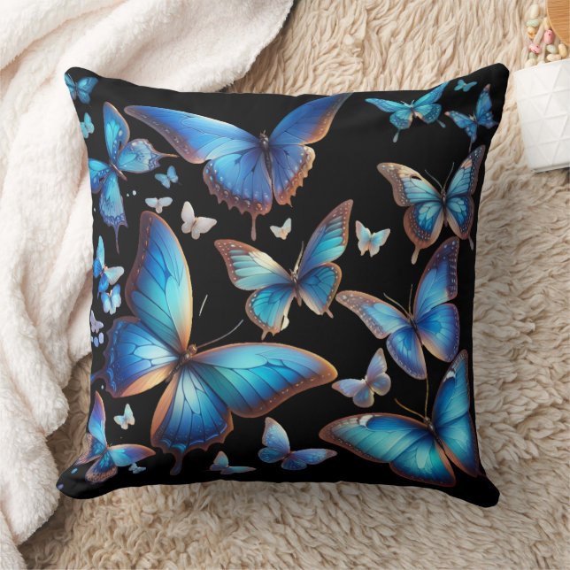 Blauschmetterlinge Kissen (Decke)