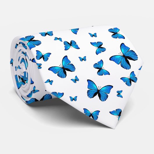 Blauschmetterlinge Krawatte (Gerollt)