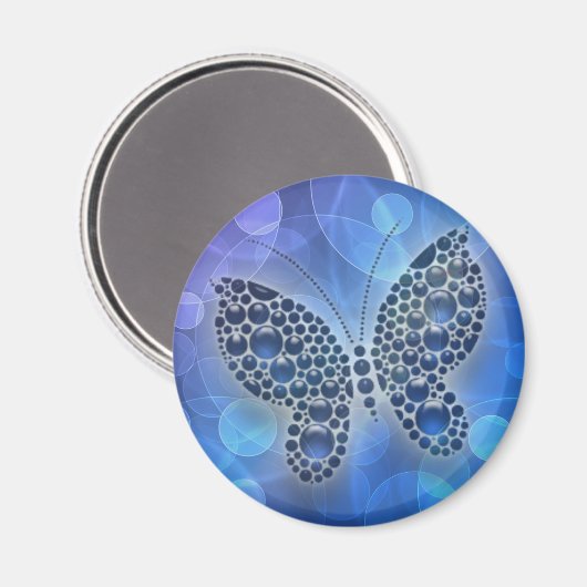 Blauschmetterlinge Magnet (Vorderseite/Rückseite)