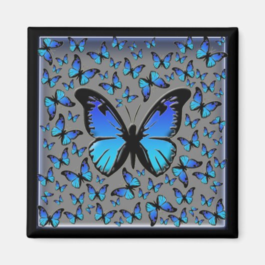 Blauschmetterlinge Magnet (Vorne)