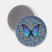 Blauschmetterlinge Magnet (Vorderseite/Rückseite)