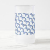 Blauschmetterlinge Mattglas Bierglas (Mittel)