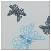 Blauschmetterlinge Stoff (Nahaufnahme)
