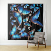 Blauschmetterlinge Wandteppich (Beispiel (Horizontal))