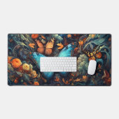 Blauschmetterlingsmonarchien und Wildblumen Schreibtischunterlage (Tastatur & Maus)