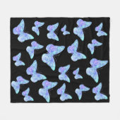 Blauschmetterlingsmuster Fleecedecke (Vorderseite (Horizontal))