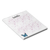 Blauschmetterlingsuntergrund Notizblock (angewinkelt)