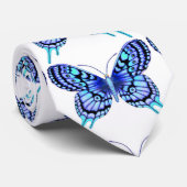 Blauschmetterlingsweiß Krawatte (Gerollt)