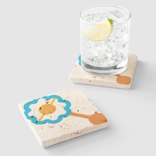 Blauschnäpper Steinuntersetzer (Seitenansicht)