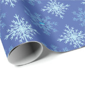 Blauschneeflakes Wintergeschenk Geschenkpapier (Rolleneckpunkt)