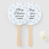 Blauschneeflocken Weihnachtsmuster Schneemuster Fächer (Vorne und Hinten)