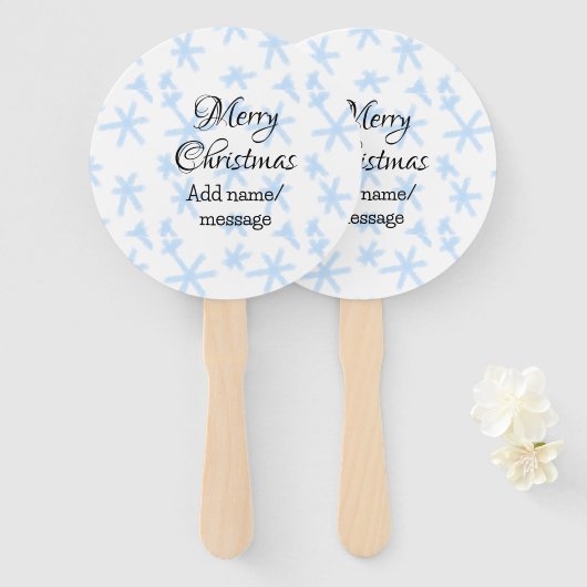 Blauschneeflocken Weihnachtsmuster Schneemuster Fächer (Vorne und Hinten)