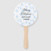 Blauschneeflocken Weihnachtsmuster Schneemuster Fächer (Vorderseite)