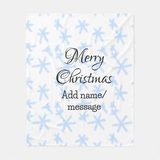 Blauschneeflocken Weihnachtsmuster Schneemuster Fleecedecke (Vorderseite)