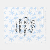 Blauschneeflocken Weihnachtsmuster Schneemuster Fleecedecke (Vorderseite (Horizontal))