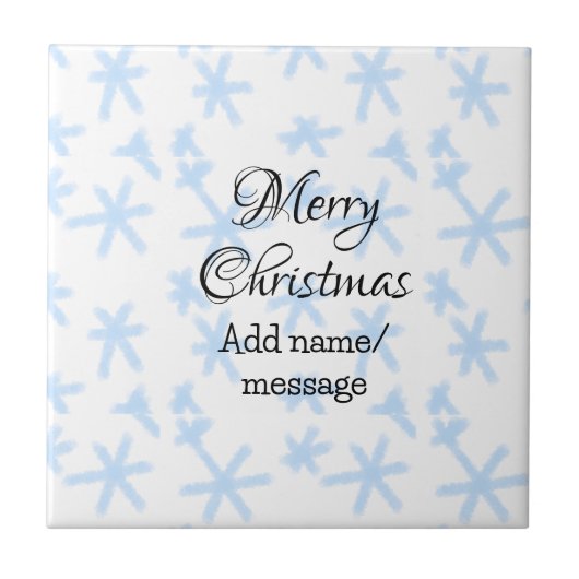 Blauschneeflocken Weihnachtsmuster Schneemuster Fliese (Vorderseite)