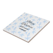 Blauschneeflocken Weihnachtsmuster Schneemuster Fliese (Seite)