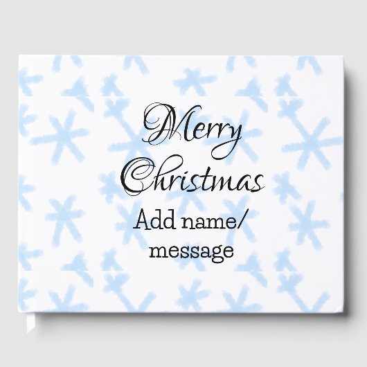 Blauschneeflocken Weihnachtsmuster Schneemuster Gästebuch (Vorderseite)