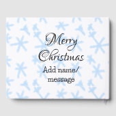 Blauschneeflocken Weihnachtsmuster Schneemuster Gästebuch (Rückseite)