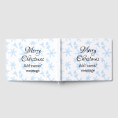 Blauschneeflocken Weihnachtsmuster Schneemuster Gästebuch (Voll)