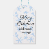 Blauschneeflocken Weihnachtsmuster Schneemuster Geschenkanhänger (Rückseite)