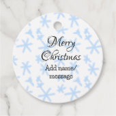 Blauschneeflocken Weihnachtsmuster Schneemuster Geschenkanhänger (Vorderseite)